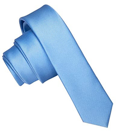 JEMYGINS Herren-Krawatte, 4 cm, schmal, extra Silm, mehrere Farben erhältlich, aus Seide, inklusive Box, hellblau