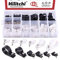 Hilitchi 132 Stück 6 Größen schwarz und weiß Kunststoff Kabelschellen R-Typ-Schraubbefestigung Kabelklemmen Sortiment Kit mit Schrauben für Kabelmanagement Kabelkanal (Clips von 6 mm bis 23 mm)