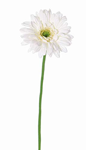 artplants.de Künstliche Blume Gerbera Helli, Creme, 65cm, Ø 12cm