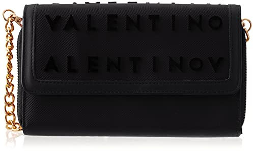 Valentino Portefeuille Cuir Noir Femme Féminin Adulte Poche Jetée Serrure-Poussoir 1 Credit Card WALLET VPS4JK212 8058043226811 2711346030