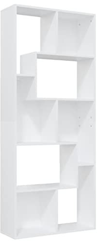 vidaXL Bücherregal Raumteiler Standregal Wandregal Aktenregal Sideboard Regal Büroregal Raumtrenner Schrank Büro Weiß 67x24x161cm Holzwerkstoff