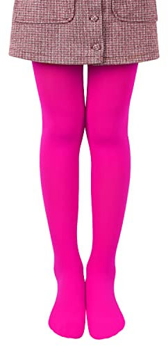 L&K-II Collants enfants collants de ballet filles collants de ballet collants de danse avec pied 80 DEN opaque microfibre coloré 27251 rose foncé 98/104