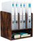 EasyPAG 4 Compartiments Bois Porte Revue Corbeilles à Courrier A4 Banette de Rangement Bureau Organisateur de Magazine Range Document Bannette Papier,Marron