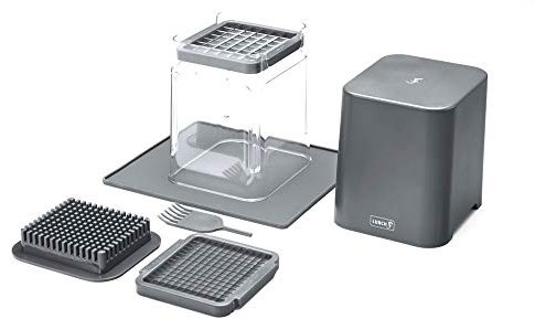 Lurch 220845 Kubus Würfel- und Stifteschneider zum Schneiden von Gemüse und Obst II iron grey, Kunststoff