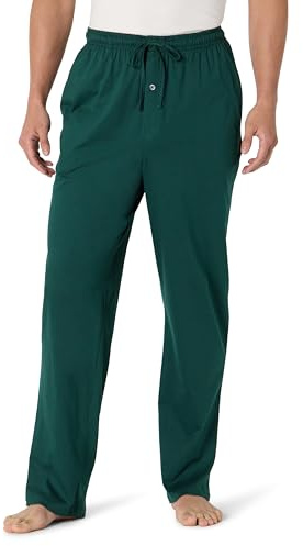Amazon Essentials Men's Cotton Knit Pyjama Trouser, Dark Green, L