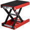 DURHAND Plataforma Elevadora de Tijera Carga 500 kg Altura Ajustable 10-37 cm Soporte para Motocicletas Soporte de Moto para Aparcar o Reparar Taller Garaje 41,5x23,5x10-37 cm Negro y Rojo