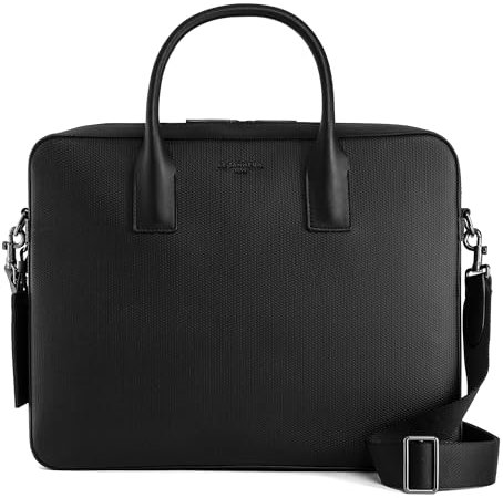 Le Tanneur, Porte Documents, Sac Ordinateur 14 Pouces, en Cuir, émile, Homme, Poche moussée ordi, Poches de Rangement, malette, Passant Trolley, porté Main, épaule, Sac Business, Travail