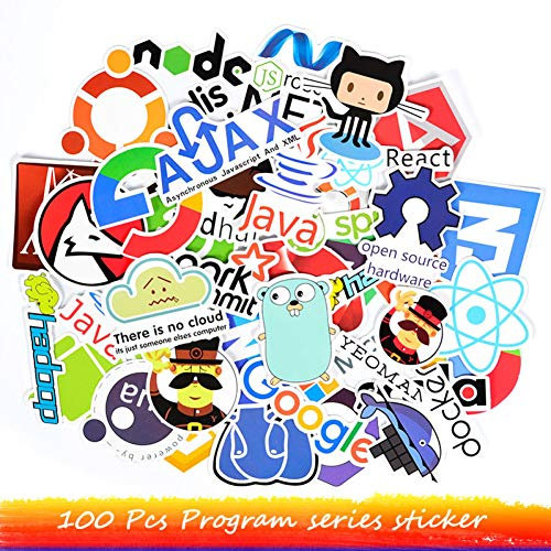 Ruluti 100 Programming Sticker Programs Language Internet Software Decal Stickers for Geek Notebook Computer Laptop