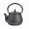Teekanne Gusseisen Tèbié Classic Silber/Schwarz 0,8 Liter mit Edelstahl Sieb japanischer Stil handarbeit