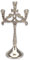 3 Kerzen Messing Kerzenständer - Silber Orthodoxe Kirche Kerzenhalter Home Altar Gebetsecke Höhe 17,0 cm