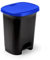 CABLEPELADO Cubo basura plastico, Cubo basura apertura pedal, Papelera de pedal, Cubo de pedal, Libre de BPA, 45 cm alto x 38 cm ancho x 32 cm fondo, Capacidad 27 Litros, Negro con tapa azul