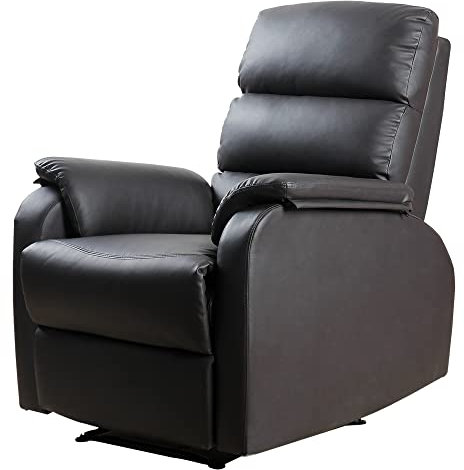 HOMCOM Fauteuil de Relaxation inclinable avec Repose-Pied Ajustable revêtement synthétique Brun foncé