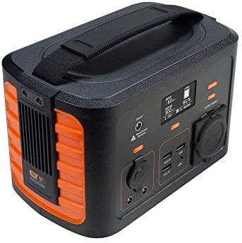 Xtorm Portable Power Station 300 AC-Steckdosen-Zugang, 120 W 12 V Autoladegerät, 1 x 60 W USB-C-Ein/Ausgang, 3 x USB-Ausgänge, 2 x 5,5 mm 60 W DC-Ausgänge inkl. Konverterkabel & Tasche, Schwarz/Orange