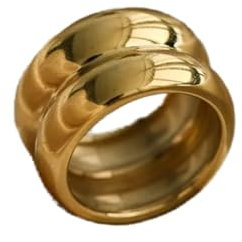 YIJOY Vergoldeter, Glatter Edelstahlring Für Frauen, Wunderschöner 13 Mm Breiter Ehering, Breite Klobige Ringe, Schmuck