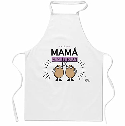 Regalo original y divertido - Delantal A mama no se le tocan los huevos - Delantal con frase divertida