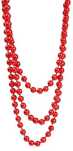 chiwanji Collar Cristal De Imitación Roja Larga para Mujeres