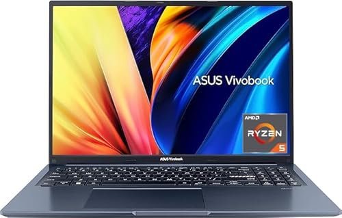 ASUS Vivobook Computer portatile 16X | Display Full HD + antiriflesso IPS da 16 pollici, AMD Ryzen 5 5600H | 16 GB di RAM | SSD 512 GB | AMD Radeon | Windows 11 | Tastiera QWERTZ, blu Quiet