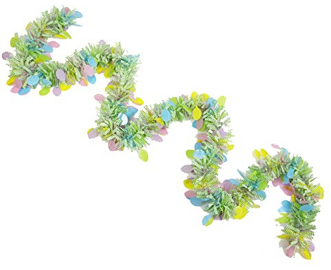 4 Stück x 2 m Osterkranz Ostergirlande Ostern Girlande künstliche Dekogirlande 8.5cm Breit Dekorativer Tischkranz Hängekranz für Dekoration Familie Party Easter Grün