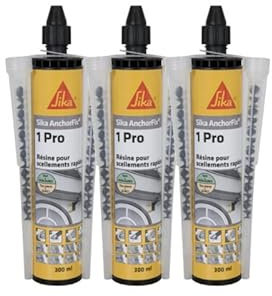 Lot de 3 résines de scellement chimique rapide SIKA Anchorfix-1 Evolution - Gris - 300ml