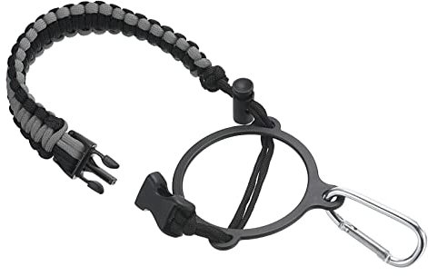 PATIKIL Water Bottle Holder, Paracord Handle Carrying Lanyard Strap Carrier with Ring for 12oz to 64oz Wide Mouth Bottles, Gray, Black