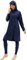 IMEKIS Damen 3tlg Modest Bademode Muslimischen Badebekleidung Islamischen Arabischen Badeanzug Langarm Tankini mit Hijab voller Abdeckung Burkini Schwimmanzug Marineblau L