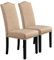 Yaheetech Chaises de Salle à Manger Lot de 2 Revêtement en Tissu Pieds en Bois Chaises de Salon avec Haut Dossier Chaises de Cuisine pour Maison Bureau Cuisine Bar Hôtel 45,5 x 62 x 103cm Kaki