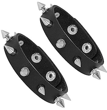 Manfnee PU Leder Armband für für Damen Herren Punk Manschetten armband Spike Nieten Nieten Armbänder Rock Biker Stil