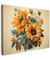 MuchoWow© Leinwände 70x50 cm Wall Decoration Bilder Schlafzimmer Deko Pictures Canvas Painting Wanddekoration Wohnzimmer Vintage - Blumen - Sonnenblumen - Beige - Natur
