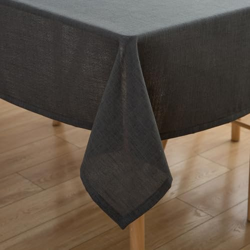 Simurq Tischdecke Abwaschbar-Wasserabweisend Rechteckig Leinenoptik-Lotuseffekt | Pflegeleicht & Fleckenabweisend | Tischtuch in Grau Table Cloth (130x220 cm)