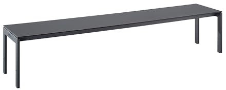 EUROKRAFT | pro | Umkleidebank mit Stahlgestell | LxHxT 2000 x 415 x 400 mm | Sitzfläche basaltgrau