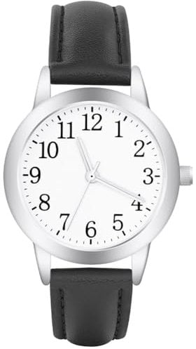 Vicloon Damenuhr, Damen Analog Quarz Uhr mit Leder Armband, Uhren Damen Einfache Business Klassische Armbanduhr Lässig Quarzuhr Kleideruhr(Schwarz)