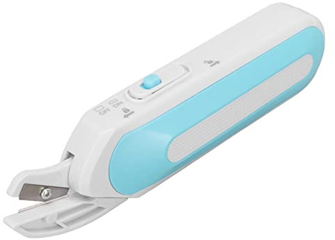 Forbici Elettriche Tessuti Taglierina Senza Fili Alimentata a Batteria con Impugnatura Ergonomica e Doppie Lame, Cesoie Elettriche per Tessuti in Feltro, Pelle e Moquette