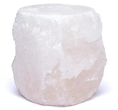 Kristallsalz-Teelichthalter weiß - 800-1200g