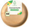 Eco-Friendly Areca Palm Leaf Round Plates | 10 - Pack of 50 | Perfect for Family Gatherings, Catering & Outdoor Picnics | Leakproof, Sustainable, Compostable