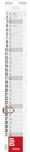 BRUNNEN Streifenkalender 2025 | 130×830 mm