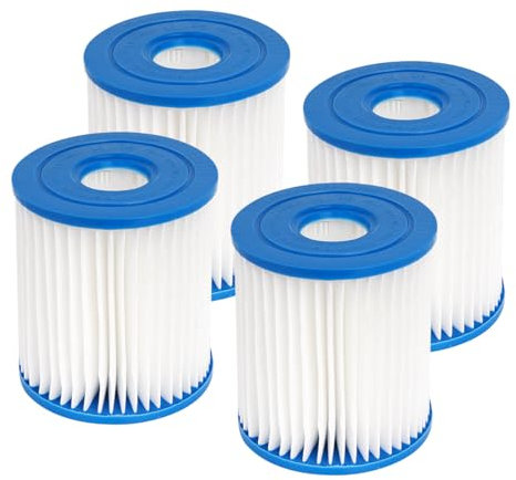 YanBan Lot de 4 filtres de rechange compatibles avec les pompes à filtre Intex 28601/28602, pour cartouche filtrante Intex Type H 29007E