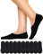 NAWOBAM Sneaker Socken 10 Paar Damen Herren 43-46 Füßlinge Atmungsaktiv No Show mit Silikonpad Füsslinge Schwarz