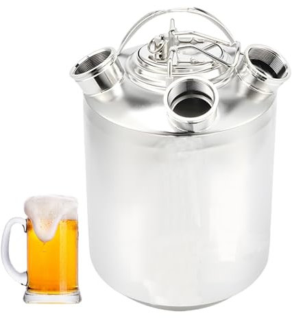 Kensbro 10L Bierreinigungsfass, 3 Kopf ReinigungsbehäLter mit Deckel, Edelstahl Bier Reinigungsfass Geeignet für Fassspeere vom Typ A und S, Reinigungsgerät Bierreinigungsfass für Bierzapfanlage