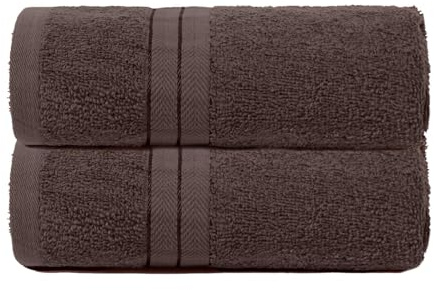Brentfords Hand Towels for Bathroom, Ultra Soft 100% Cotton Highly Absorbent Hand Towel Quick Dry Hotel Quality Small Towels 2 Pack Home Essentials, 50x80cm - Brown