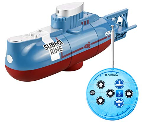 JTLB Ferngesteuertes U-Boot, Mini-Unterwasserschiff-Spielzeug mit Lichtern, Wiederaufladbarem Akku, (Blau)