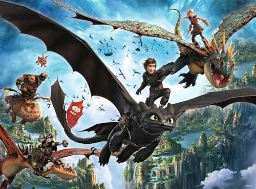 Ravensburger Kinderpuzzle - 12004141 - Dragons New Movie - Dragons Puzzle für Kinder ab 7 Jahren, mit 150Teilen im XXL-Format, Drachen Puzzle