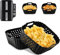 FJNATINH 2 Stück Airfryer Zubehör für Ninja Double Stack XL SL300 7.6L,Reusable Ninja Airfryer Accessories,Reusable Instead of Baking Paper,Schwarz