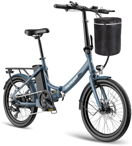 Fafrees F20 Light E Bike Klapprad 20 Zoll, Elektrofahrrad 36V 16.75Ah, City E-Bike Herren Damen 250W 25km/h, Pedelec E-Fahrrad Faltrad Reichweite bis zu 65-130 km (Blau)