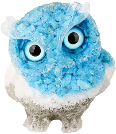 Qaixwuyi Eulen Deko Tiere Figuren 6 cm Stein Eule Deko Figuren Blau Tierfiguren Statue Deko für Garten Geschenk Haus Büro Blumentopf Micro Landschaft - Harzoberfläche