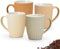 Kaffee-Tassen 4er Set in orange, beige, creme, grau - Modernes 300ml Steingut Tassen-Set mit Struktur - Außergewöhnliche Kaffee-Becher spülmaschinenfest, mikrowellengeeignet als schönes Geschenk