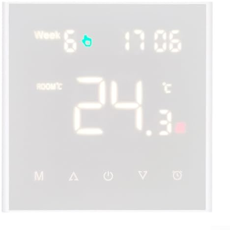 Termostato elettrico Smart WiFi, 8,6 x 8,6 x 2,6 cm, termostato per riscaldamento a pavimento WiFi con Alexa e per controllo domestico degli occhiali (riscaldamento elettrico B, 16 A)