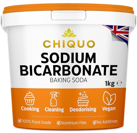 Chiquo Baking Soda - Sodium Bicarbonate 1kg Bucket - 100% Food Grade | Eco-Friendly Fine Powder For Cleaning, Baking, Bath Bombs, Odours & More | Resealable Storage Bucket