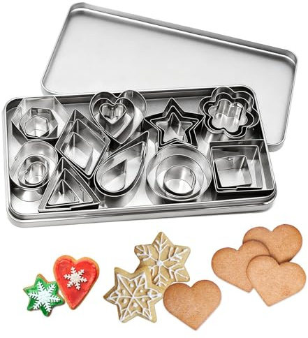 Stainless Steel Cookie Cutters Set, 30 Pcs Mini Biscuit Molds, Ideal for Baking & Pastries