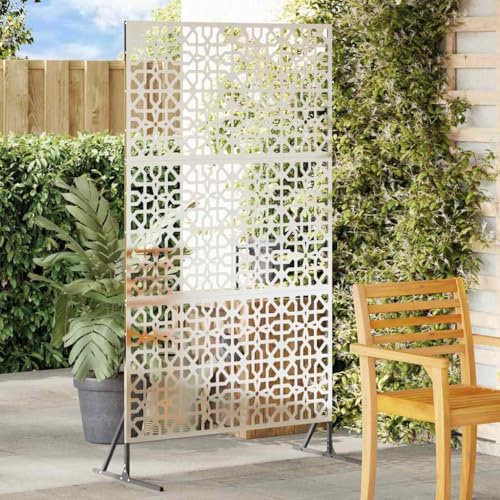 Brise-vue gris en acier - 100 x 50 x 180 cm - Clôture brise-vue en métal - Clôture d'extérieur robuste pour terrasse et jardin - Panneaux de confidentialité durable