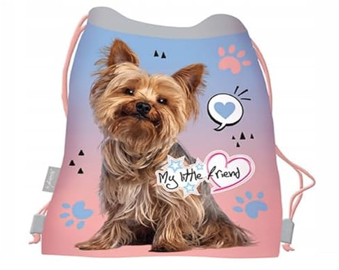 St.Majewski - Kordelzugbeutel - Kordelzug Turnbeutel String Schwimmbeutel Kordelzug, Rucksack Streifen für Fitnessstudio Schwimmen Schuhbeutel - Hund Motiv - 43 x 32 cm